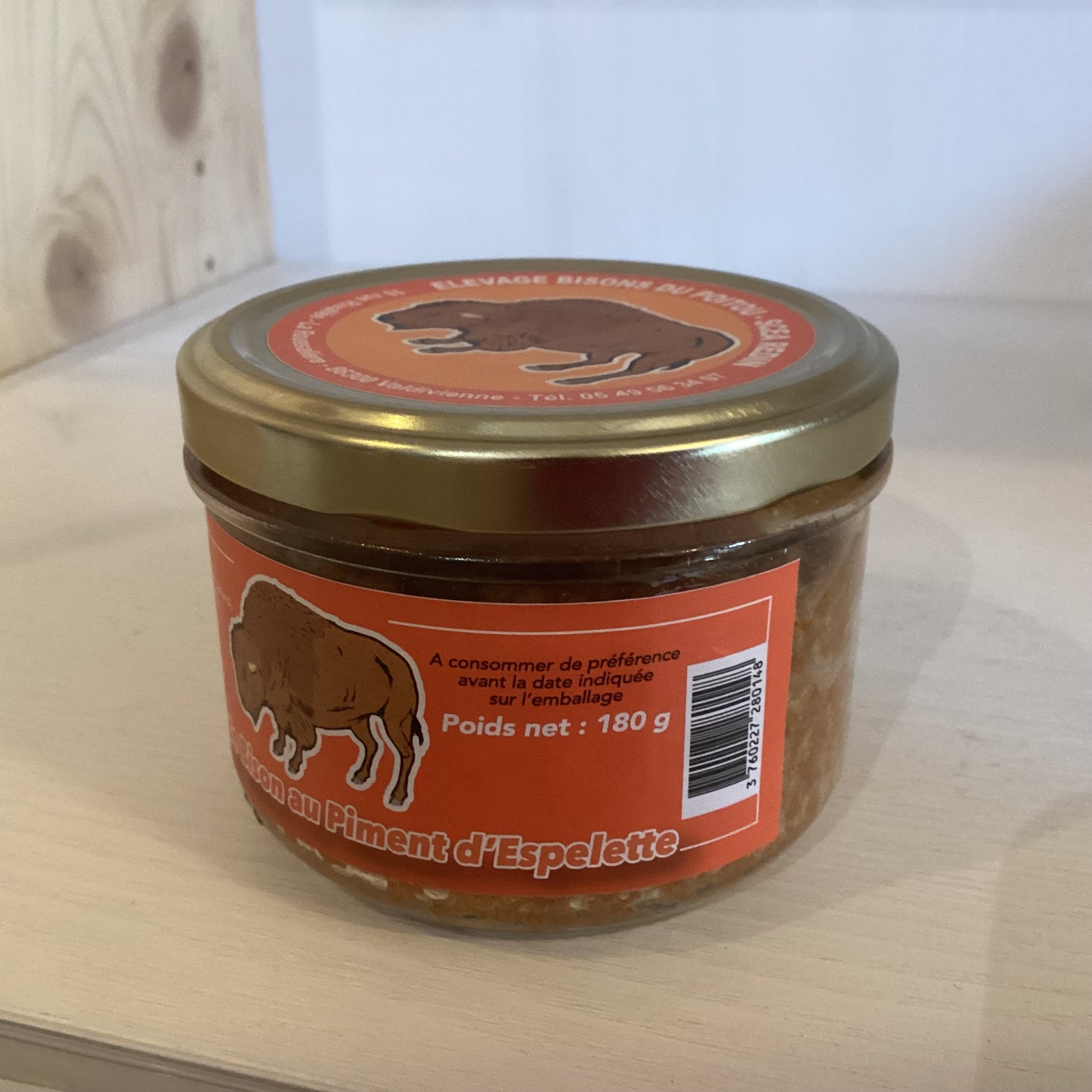 RILLETTES DE BISON AU PIMENT D'ESPELETTE 180g