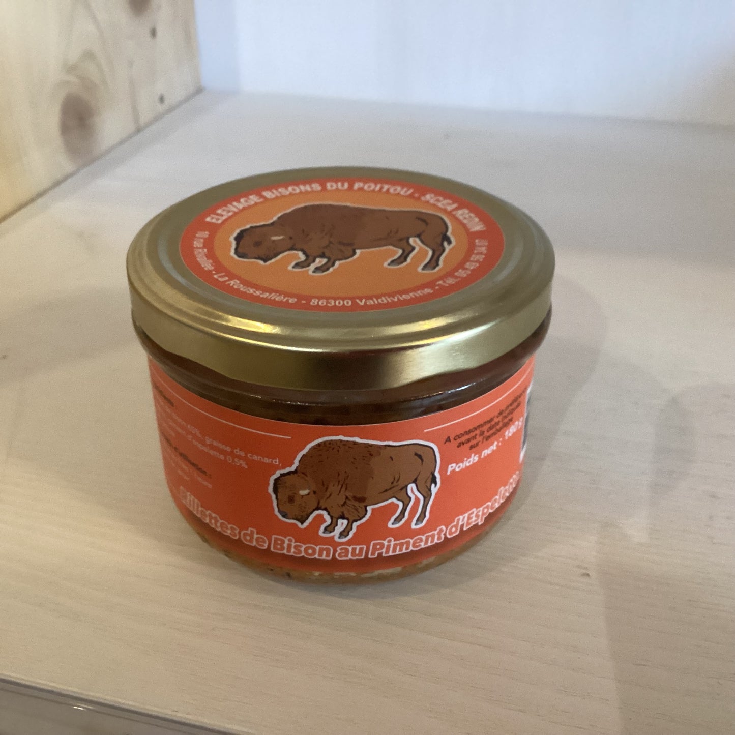 RILLETTES DE BISON AU PIMENT D'ESPELETTE 180g