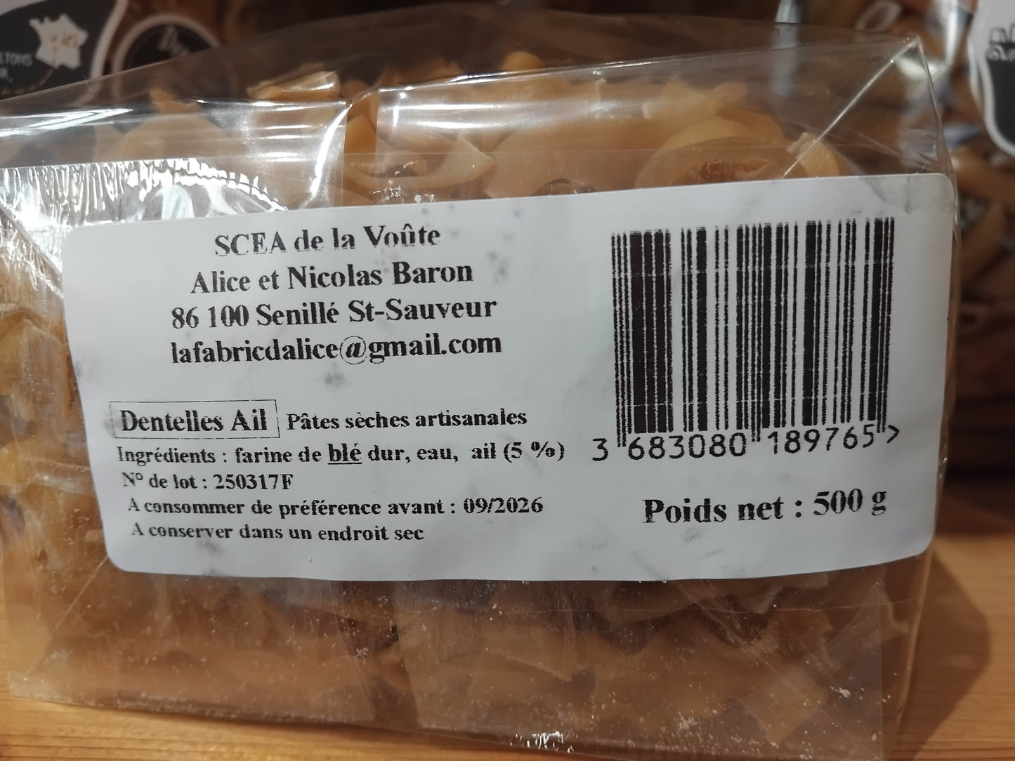 PATES DENTELLES AIL 500g
