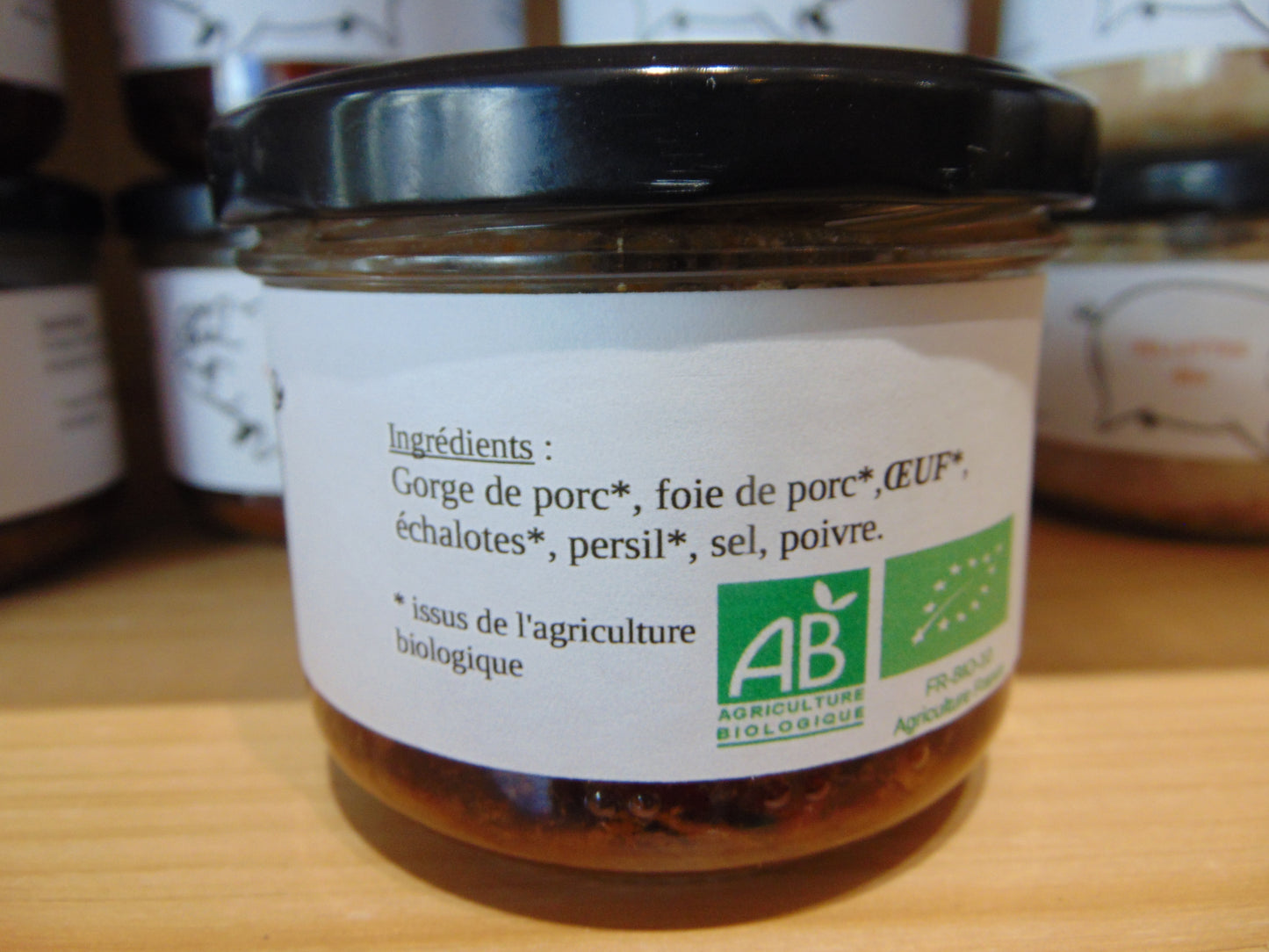 PATE DE CAMPAGNE DE PORC BIO 180g