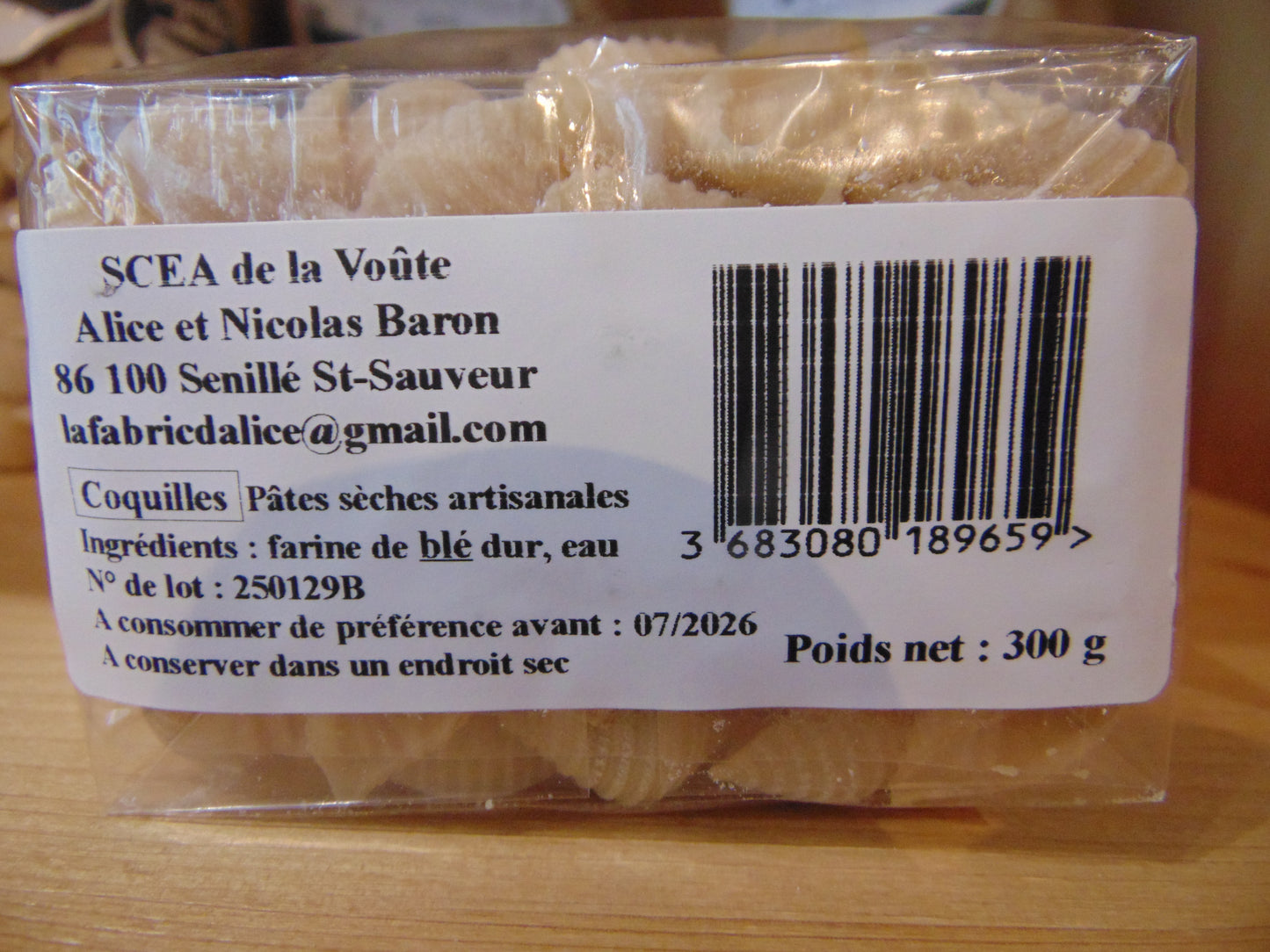 PATES COQUILLES NATURE 300g