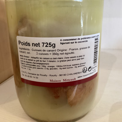 CONFIT DE CANARD 2 CUISSES 725g