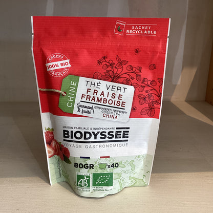 THÉ VERT FRAISES FRAMBOISES 80g