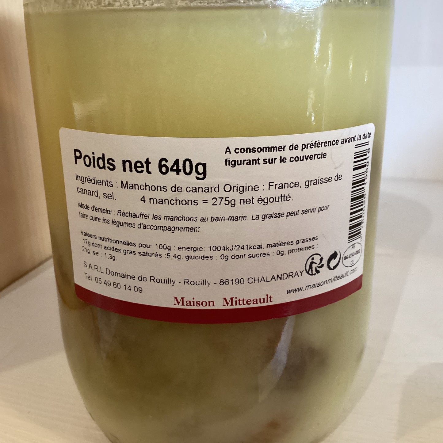 CONFIT CANARD 4 MANCHONS 640g